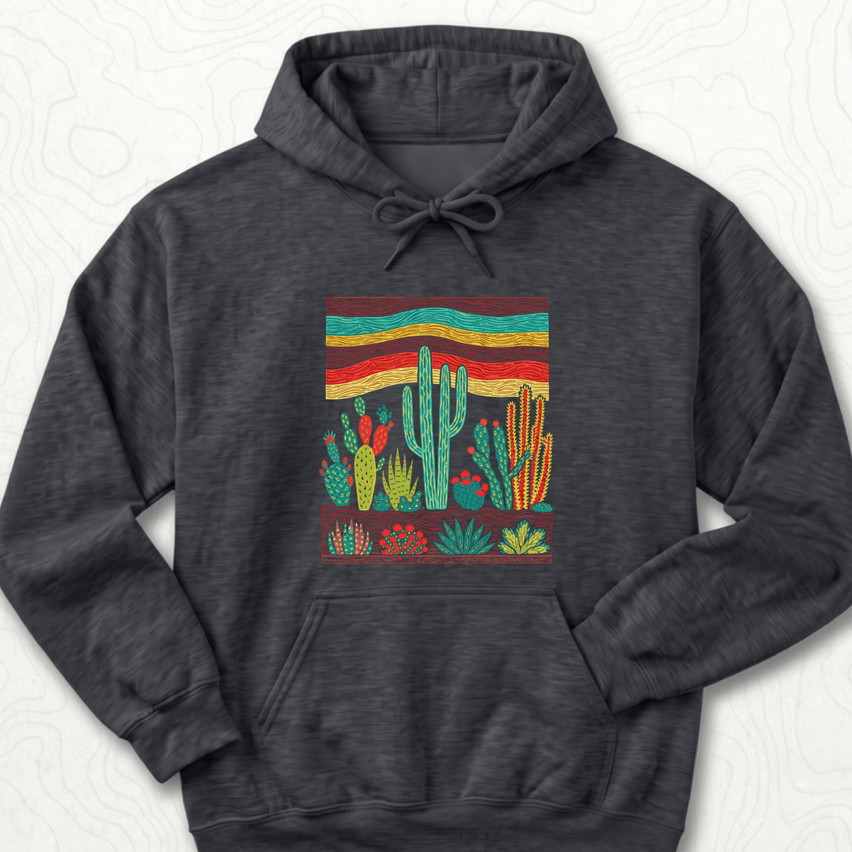Desert Cactus Hoodie - Dark Heather