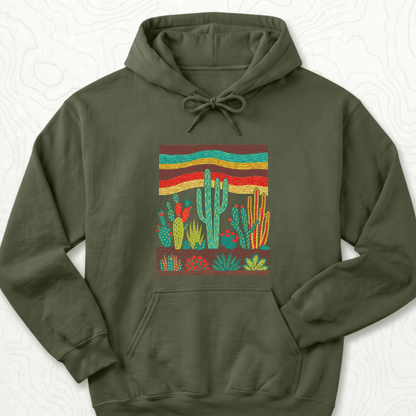 Desert Cactus Hoodie - Military Green