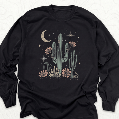 Desert Cactus LS T-shirt - Black