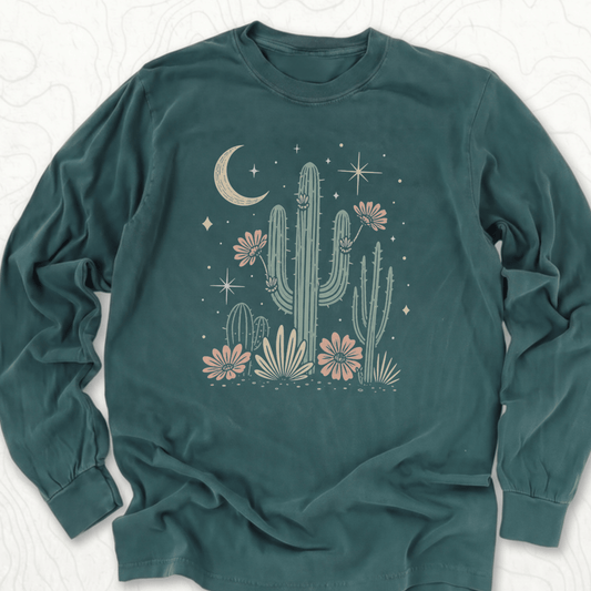 Desert Cactus LS T-shirt - Blue Spruce