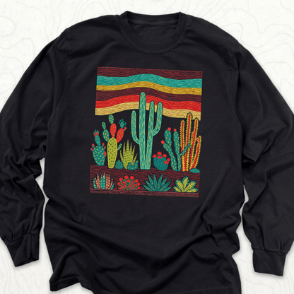 Desert Cactus LS T-shirt - Black