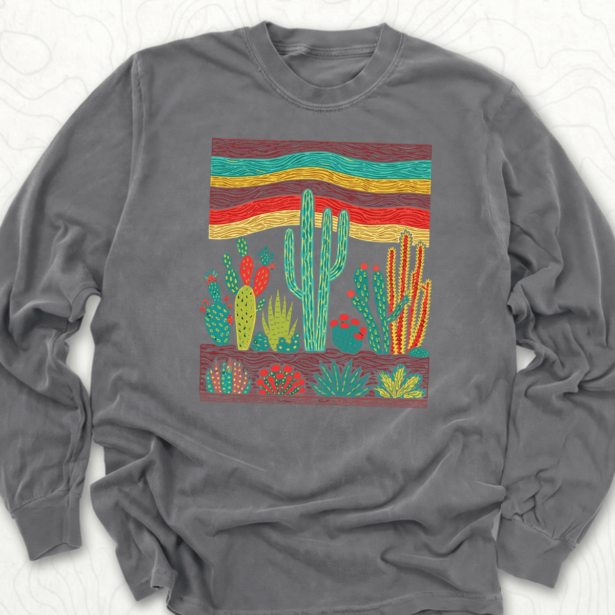 Desert Cactus LS T-shirt - Pepper
