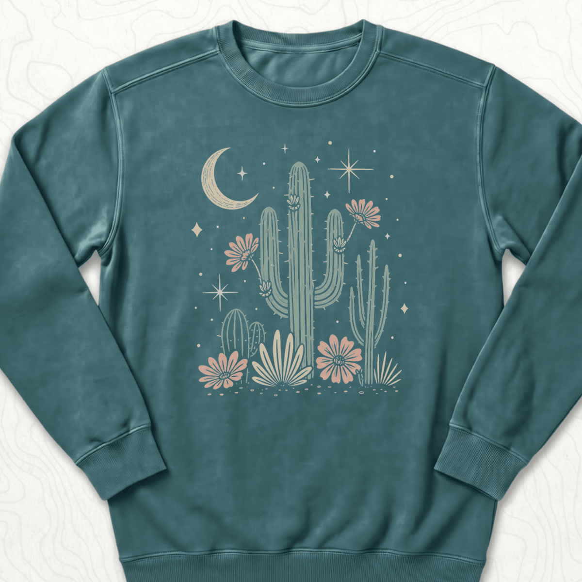 Desert Cactus Sweatshirt - Blue Spruce