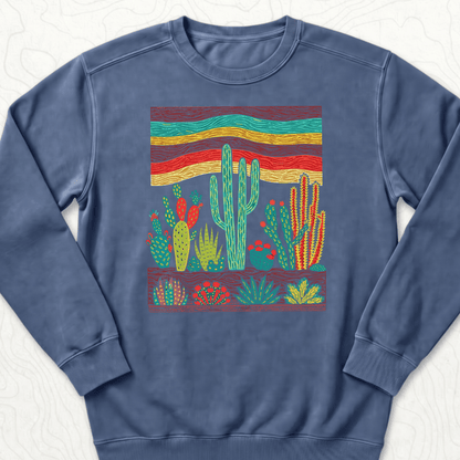 Desert Cactus Sweatshirt - Denim