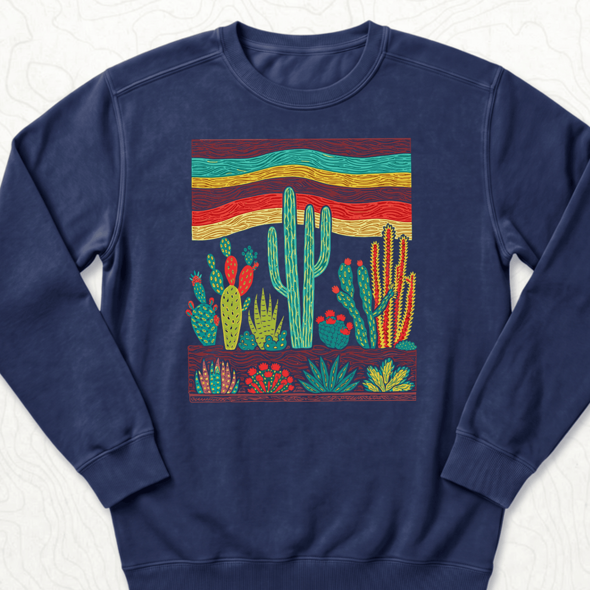 Desert Cactus Sweatshirt - True Navy