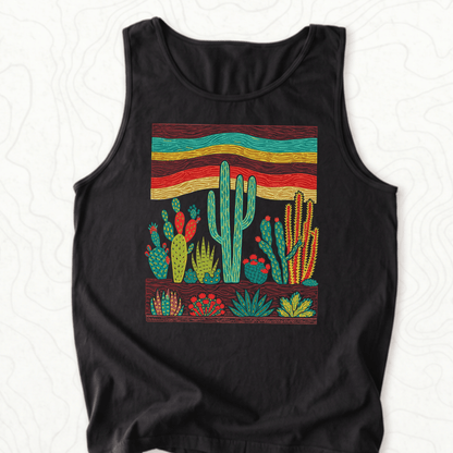 Desert Cactus Tank Top - Black