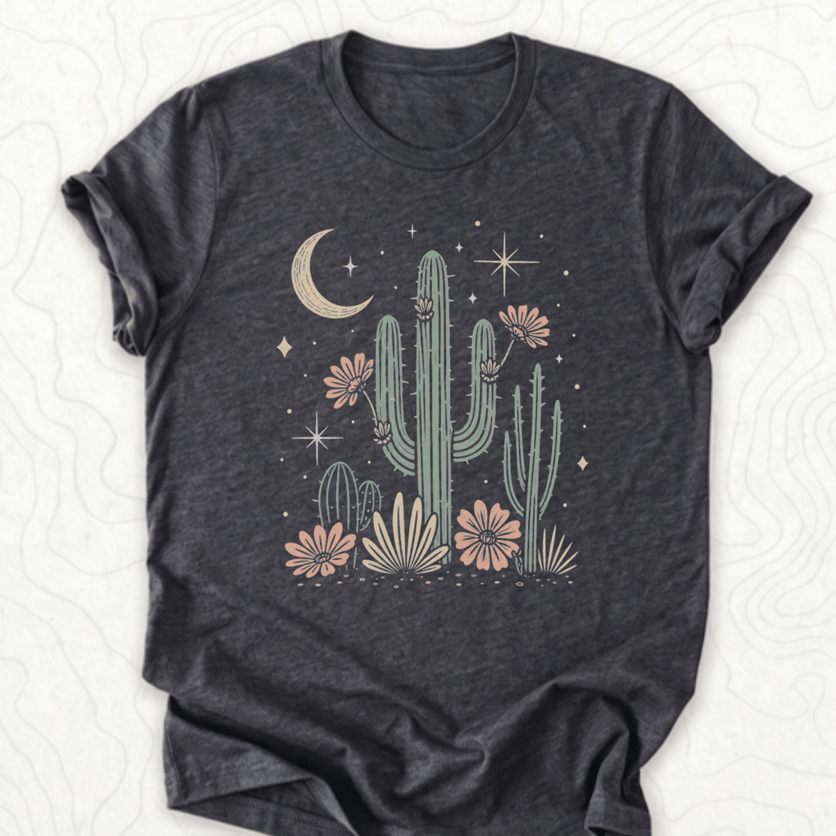 Desert Cactus Tee - Dark Grey Heather