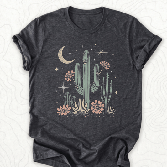 Desert Cactus Tee - Dark Grey Heather