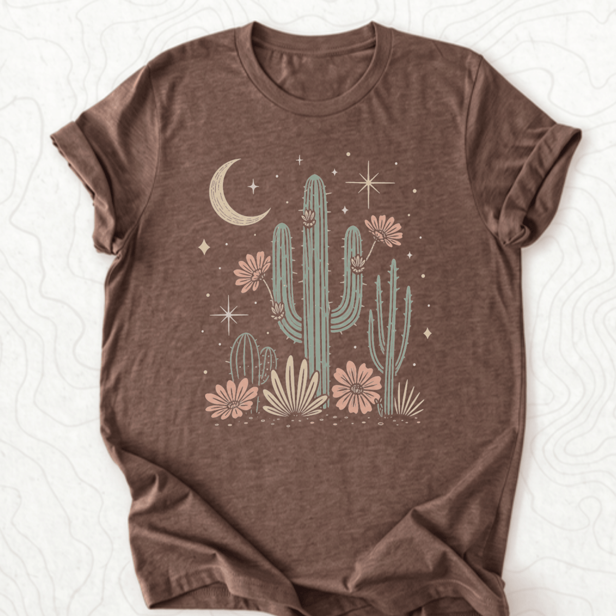 Desert Cactus Tee - Heather Brown