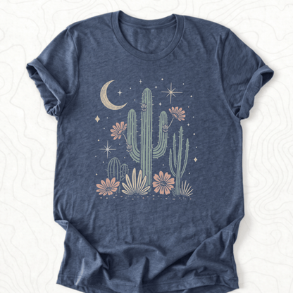 Desert Cactus Tee - Heather Navy