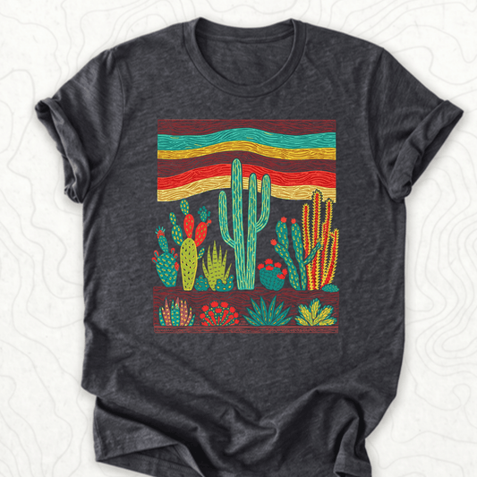 Desert Cactus Tee - Dark Grey Heather