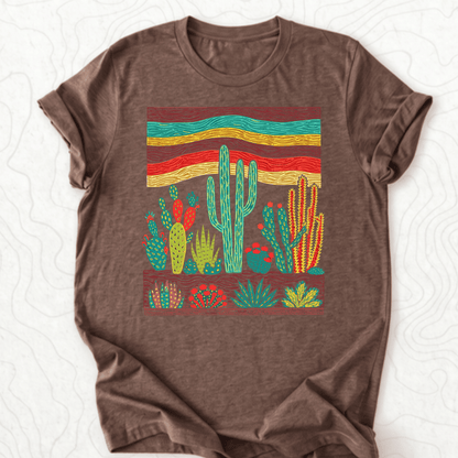 Desert Cactus Tee - Heather Brown