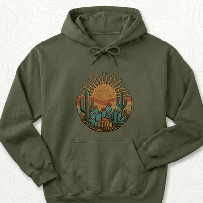 Desert Sunset Hoodie - Military Green