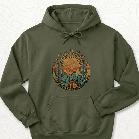 Desert Sunset Hoodie - Military Green
