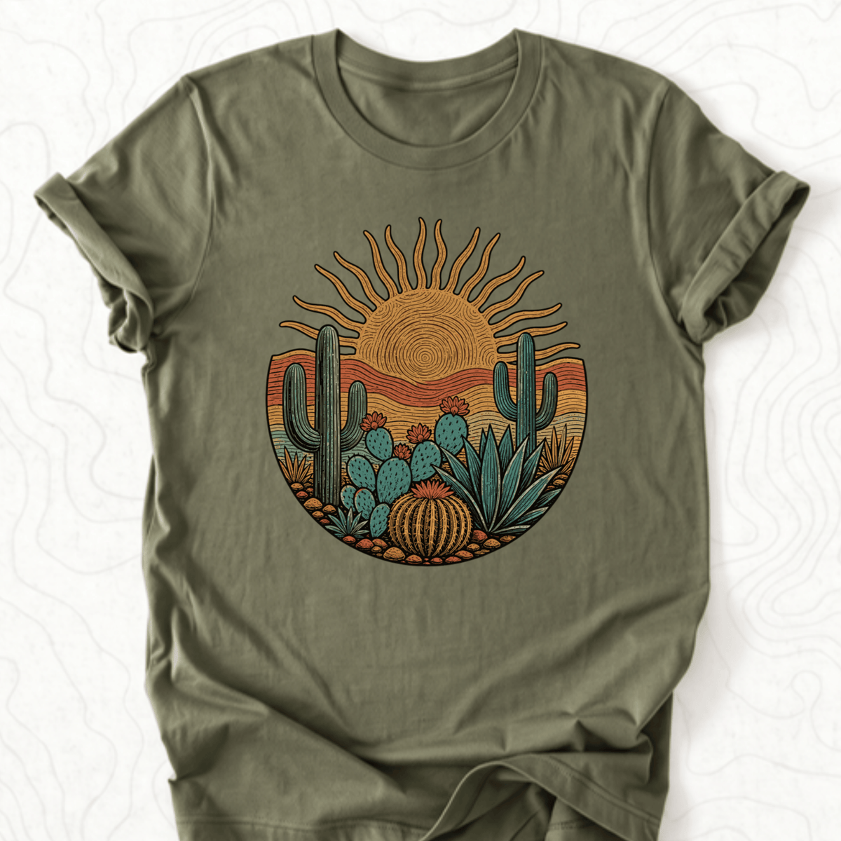 Desert Sunset Tee - Military Green