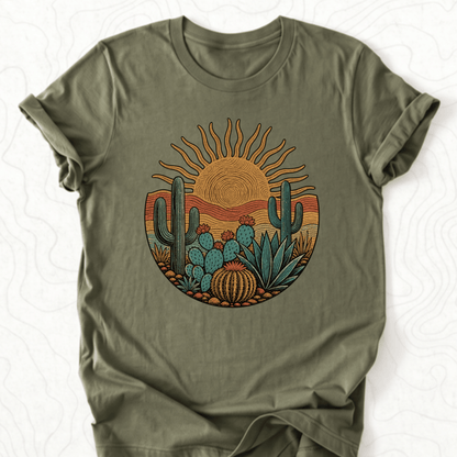 Desert Sunset Tee - Military Green