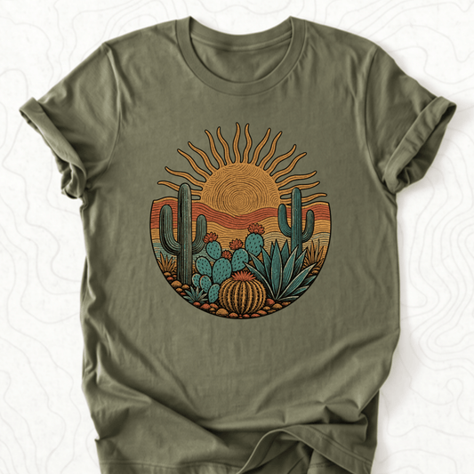 Desert Sunset Tee - Military Green