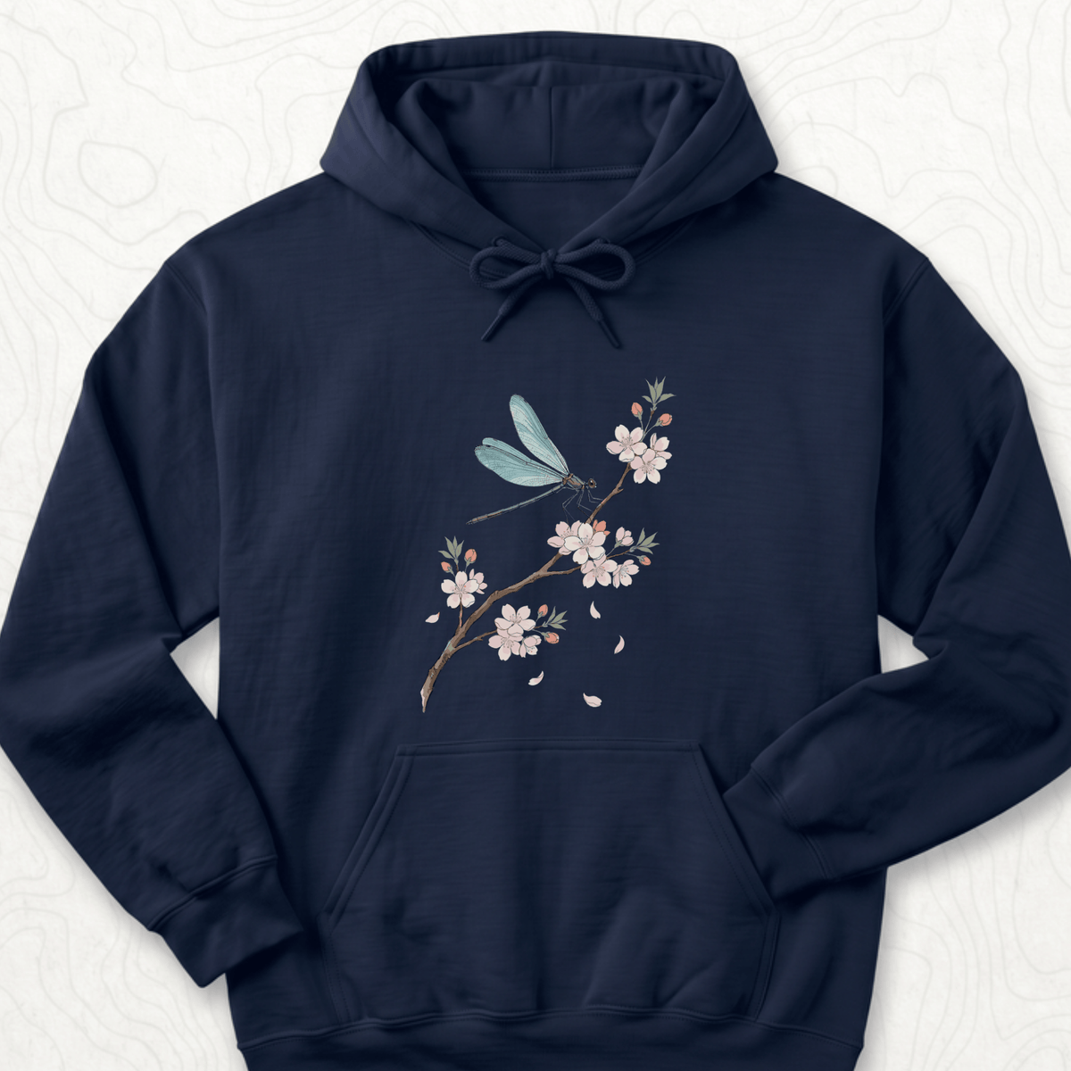Dragonfly Blossom Hoodie - Navy