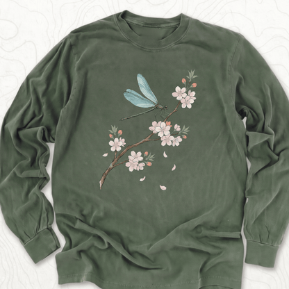 Dragonfly Blossom LS T-shirt - Hemp