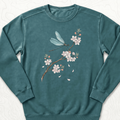 Dragonfly Blossom Sweatshirt - Blue Spruce