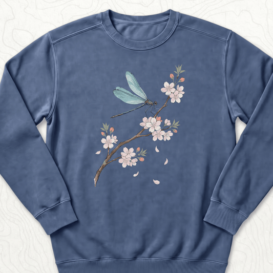 Dragonfly Blossom Sweatshirt - Denim