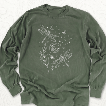 Dragonfly Dandelion LS T-shirt - Hemp