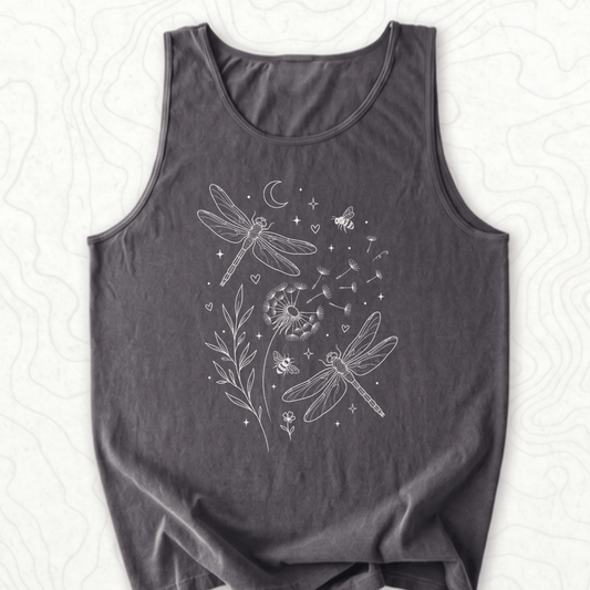 Dragonfly Dandelion Tank Top - Pepper