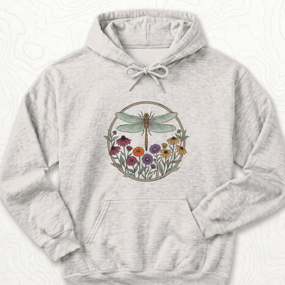 Dragonfly Wildflowers Hoodie - Ash