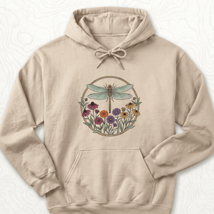 Dragonfly Wildflowers Hoodie - Sand