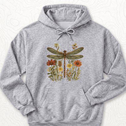 Dragonfly Wildflowers Hoodie - Sport Grey