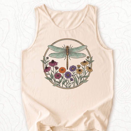 Dragonfly Wildflowers Tank Top - Ivory