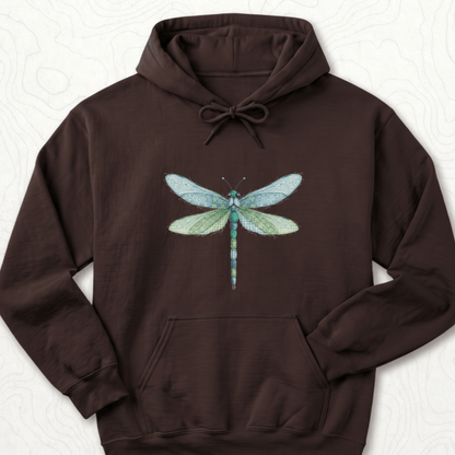 Faux Patchwork Dragonfly Hoodie - Dark Chocolate