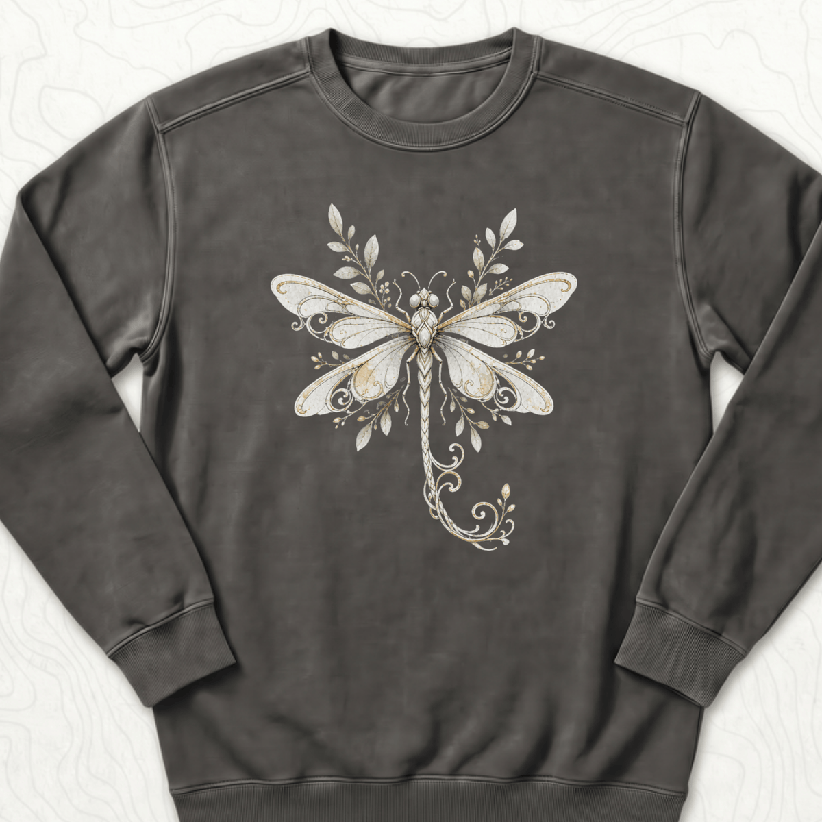 Elegant Dragonfly Sweatshirt - Pepper