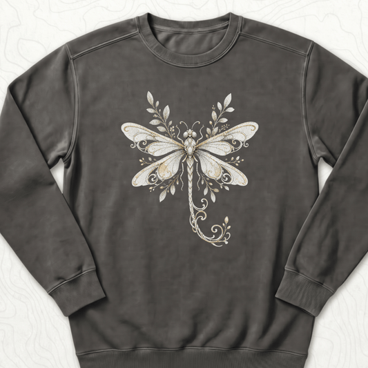 Elegant Dragonfly Sweatshirt - Pepper