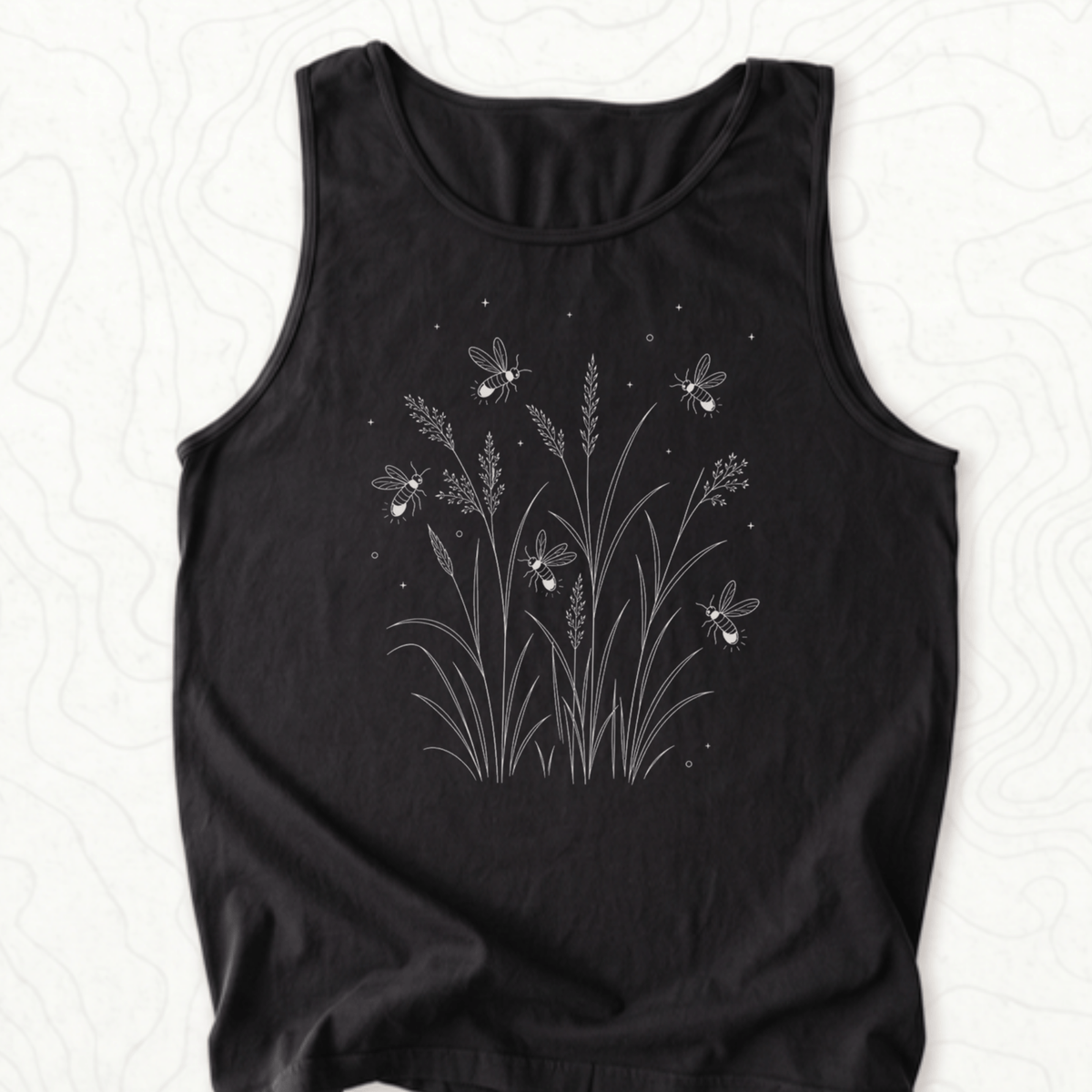 Fireflies Meadow Tank Top - Black