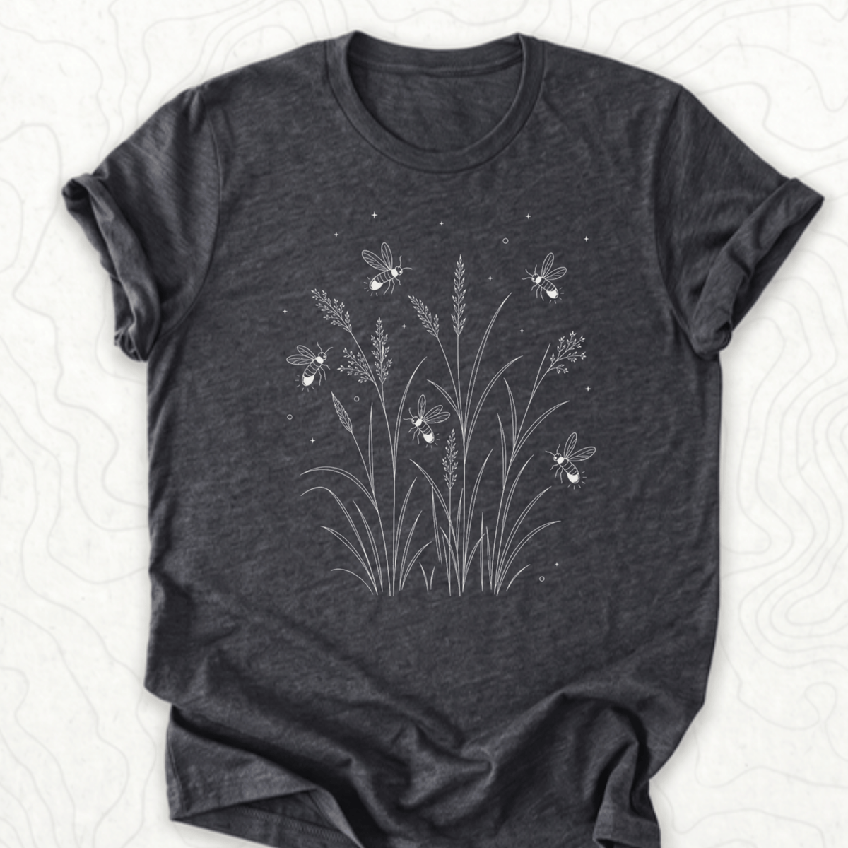 Fireflies Meadow Tee - Dark Grey Heather