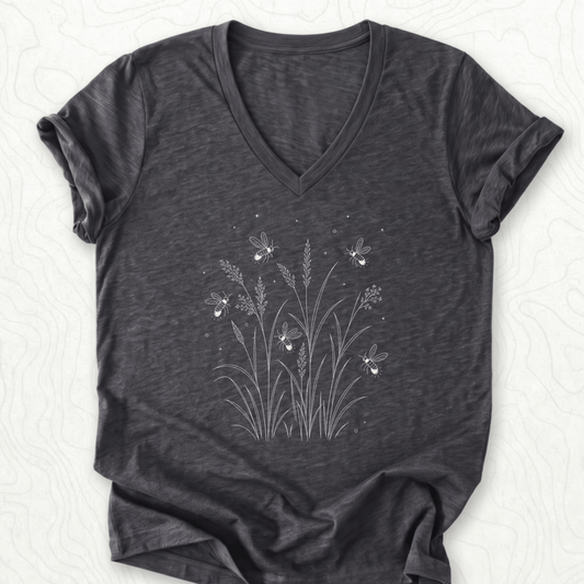 Fireflies Meadow V-Neck - Dark Grey Heather