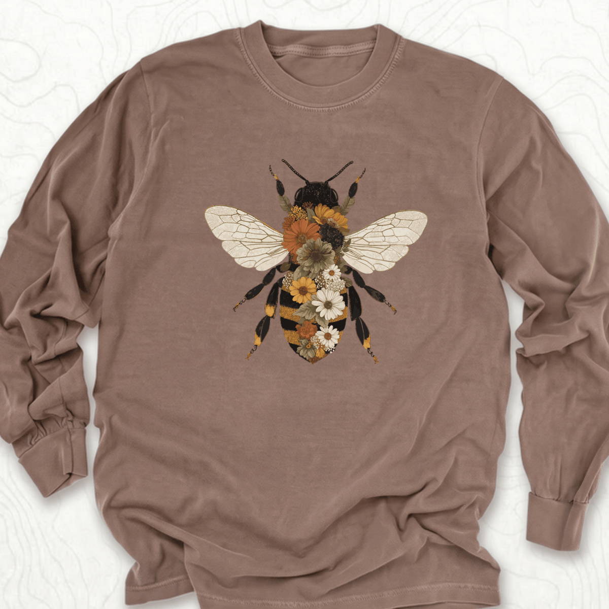 Floral Bee LS T-shirt - Espresso