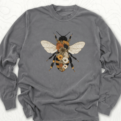 Floral Bee LS T-shirt - Pepper