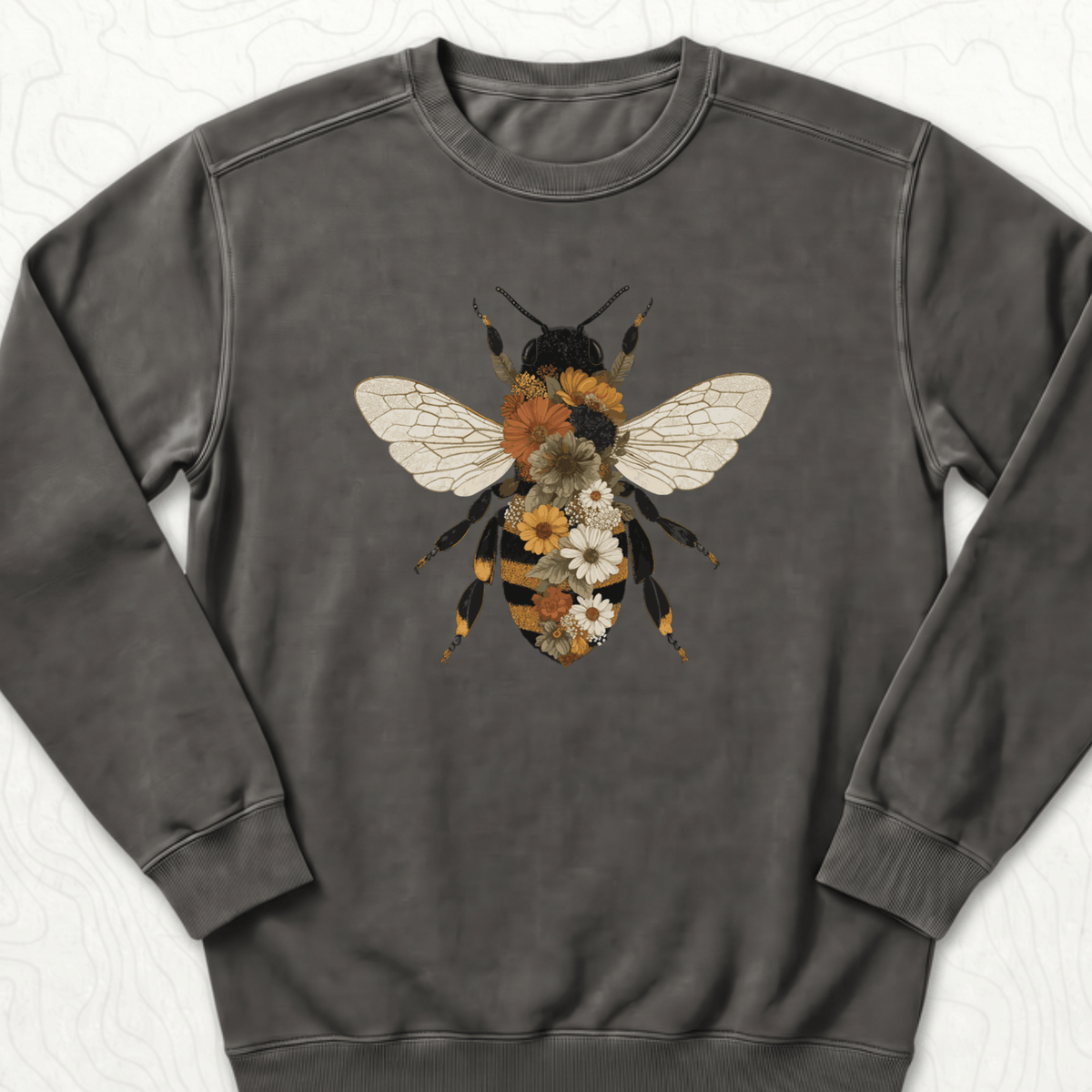 Floral Bee Sweatshirt - Pepper
