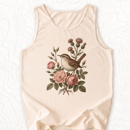 Floral Bird Tank Top - Ivory