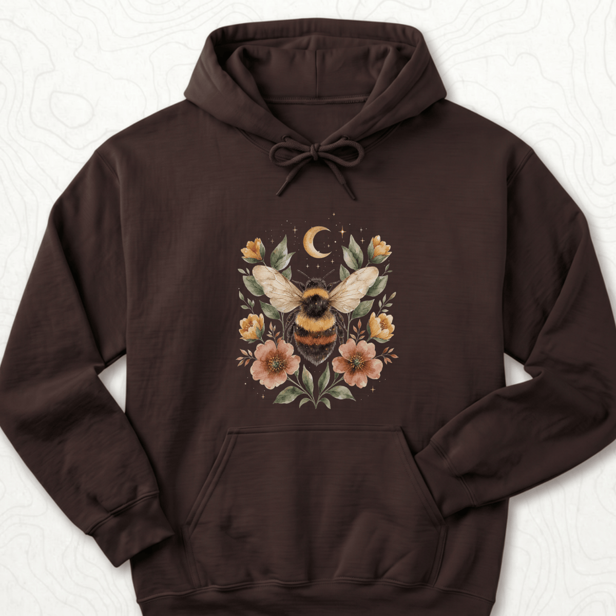 Floral Bumblebee Hoodie - Dark Chocolate