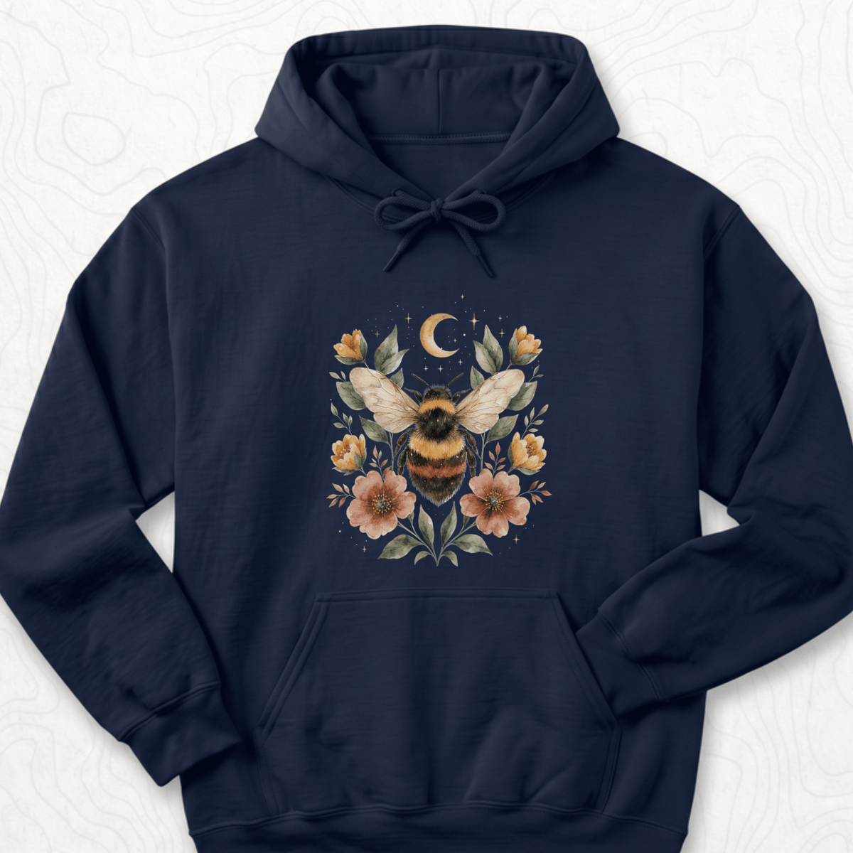 Floral Bumblebee Hoodie - Navy