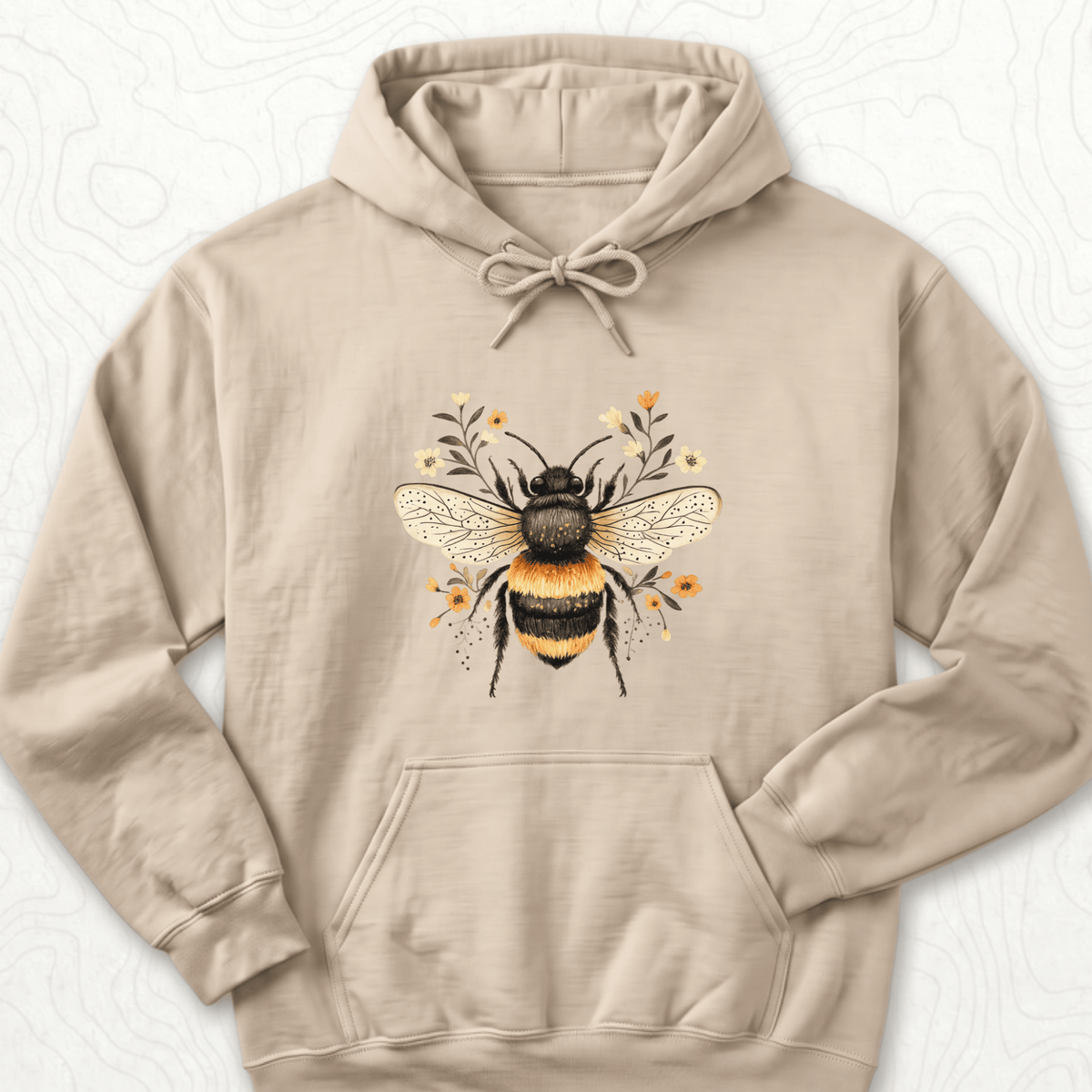 Floral Bumblebee Hoodie - Sand