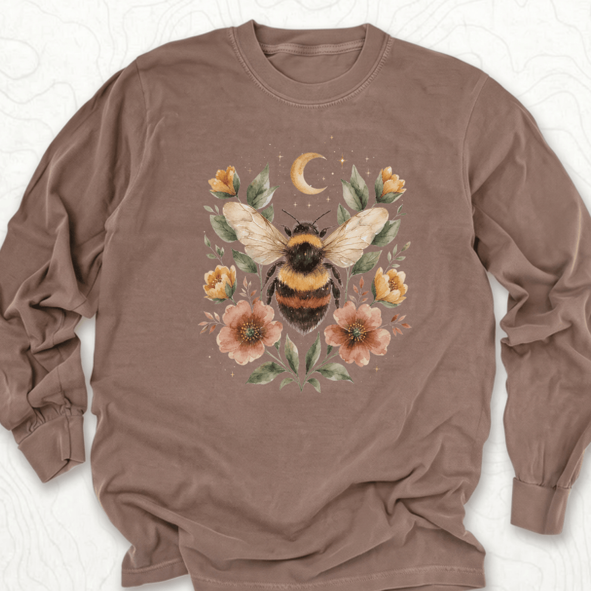 Floral Bumblebee LS T-shirt - Espresso