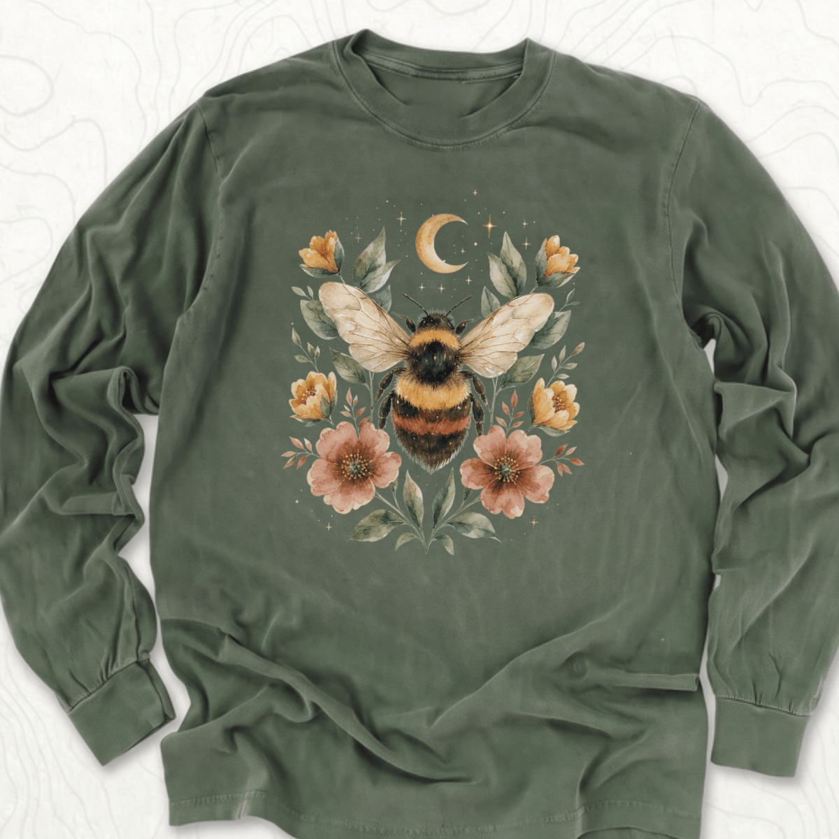 Floral Bumblebee LS T-shirt - Hemp