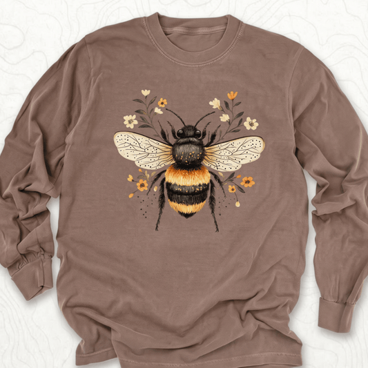 Floral Bumblebee LS T-shirt - Espresso