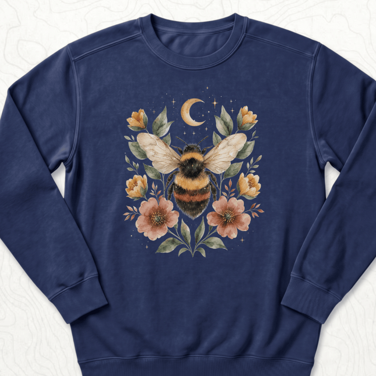 Floral Bumblebee Sweatshirt - True Navy