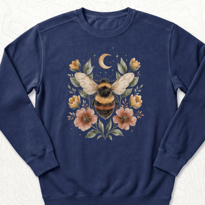 Floral Bumblebee Sweatshirt - True Navy
