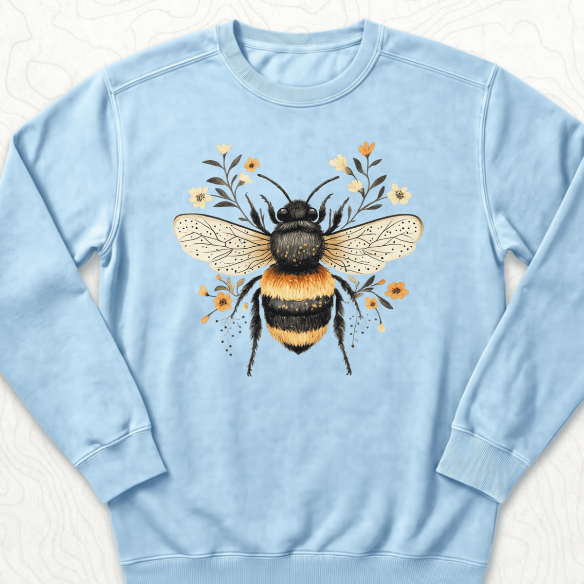 Floral Bumblebee Sweatshirt - Chambray